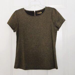 Gold Shiny Sparkly top short sleeves sz., L/ M